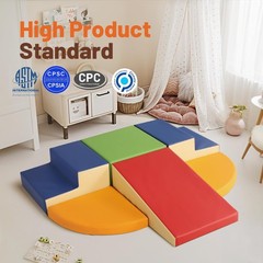 6-Piece Soft PU Leather Toddlers Climbing Toys, Baby Foam Climbing Blocks for…