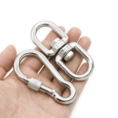 2Pcs M8 304-Stainless Steel Swivel Ring Double Ended Swivel Eye Hook, 2Pcs M8…