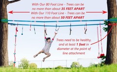 Double Ninja Slackline Obstacle Course for | 110 Foot Line | Monkey Bars Play…