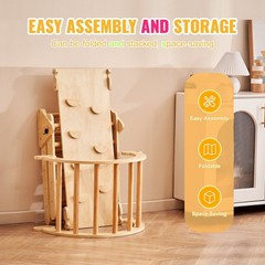 5-in-1 Toddler Climbing Triangle with Ramp and Arch, Medium Wooden Gym