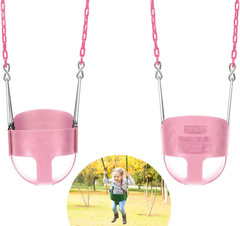 59 High Back Full Bucket Toddler Swing Seat with Heavy Duty Plastic Coated Chain