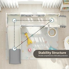 10 in 1 Toddler Slide Set w/ Drawing Board, Climber, Basketball Hoop, Telescope