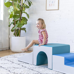Softzone Single Tunnel Climber, Toddler Playset, Contemporary, 3-Piece