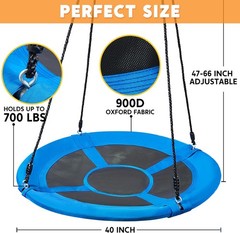 40 inch Saucer Tree Swing 900Lb Weight Capacity, Waterproof Swing Seat for Ki…