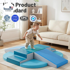 9-Piece Climbing Toys for Toddlers: Soft PU Leather Foam Blocks – Baby Climb and