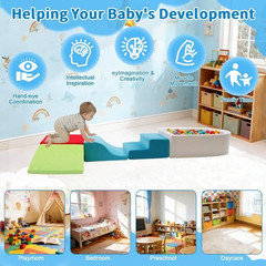 5Pcs Foam Climbing Blocks for Toddlers, Indoor Soft Climbing Toys with Ball Pit