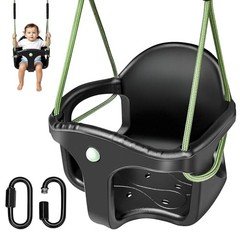Dakzou Jungle Gym High Back Full Bucket Toddler Swing Black 11.4Inches Black