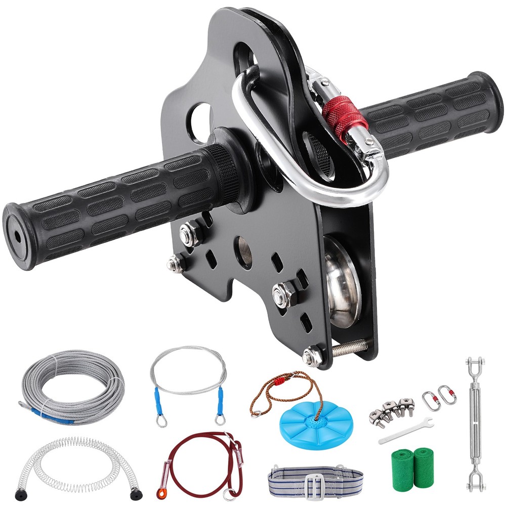 Uimoso 120 ft Zip Line Kit for Kids Adult Trolley Slackers Zipline Up to 500 lb