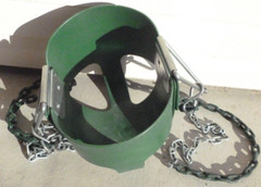 Swing Set High Back Seat Full Bucket Rubber Chain Green