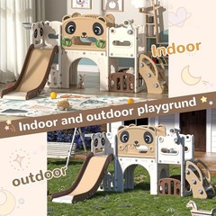 9 in 1 Toddler Slide and Climber Playset Indoor Outdoor Kids Slide with