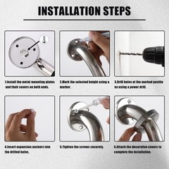 AIHSUMC 16 Inch Metal Playground Handles, 6 Pack Heavy Duty Grab Bars with No…