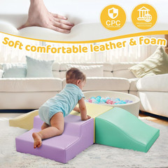 Foam Climbing Blocks for Toddler: with 4-Piece PU Leather Climbing Toys and a Ba
