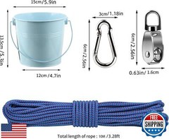 FUQUN Treehouse Accessories With Pulley and Bucket Cable, Playhouse and Pirat