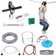 VEVOR 120 ft Zip Line Kit for Kids Adult Trolley Slackers Zipline Up to 330 lb