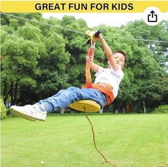 Zipline Kits for Backyard, 140FT Zip Lines Kit 350LB Kids Toys Play Set, Adu…