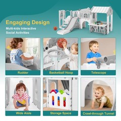 Kids Playground Slide and Swing Set Indoor Outdoor Toddler Playset Backyard Home