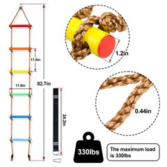 6.8ft Climbing Rope Ladder for Kids or Adult – Climbing Game for Swing Access