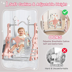Toddler Slide and Swing Set – Baby Slide for Toddlers Age 1-2, with Basketball H