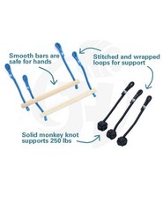 Ninja Obstacle Course 7 Obstacles Monkey bars Swing Rings 36’ Slackline Into Kit