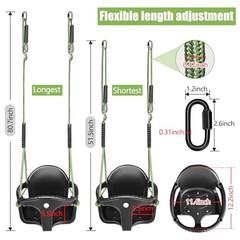 Dakzou Jungle Gym High Back Full Bucket Toddler Swing Black 11.4Inches Black