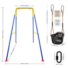 Folding Steel Toddler Play Set with Secure Seat & Adorable Elephant Styling