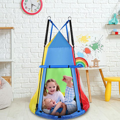 39 Inch Kids Hanging Tent Saucer Swing with LED Lights, 600 LBS Capacity Outdoor