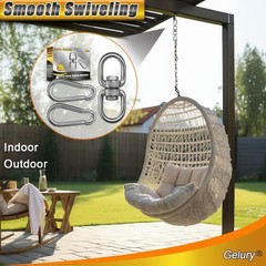2+1 Heavy Duty 304 Stainless Steel Swing Swivel Ring, Double Ended Swivel Eye…