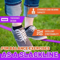 Ninja Warrior Obstacle Course for Kids-Slackline 52ft with 9 Accessries,Awing…