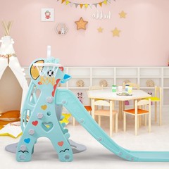 5 in 1 Toddler Slide and Swing Set,Kids Climber Set for Toddlers Green
