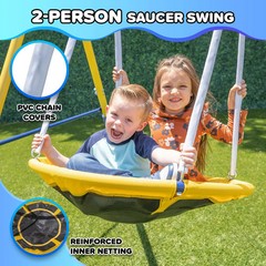 Sportspower Starlight Metal Swing Set for Kids Ages 3–8 with 2 LED Swings, Sauce