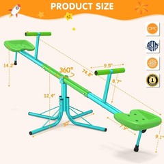 Kids Seesaw Teeter Totter Sit and Spin Outdoor Play Equipment 3-Section