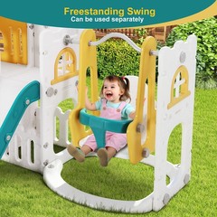10in1 Toddler Slide Swing Playset Climber w/Playhouse Playground Indoor Outdoor