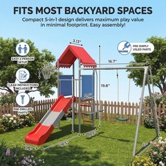 Playground Swing Sets Playset for Backyard with Slide Outdoor Play Set for Kids