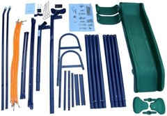 KLB Sport A-Frame Metal Swing Set w/ Slide (Blue,Green)