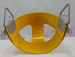 Tot Half Bucket Rubber Swing Seat w/ Safety Strap