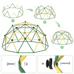 OUTDOOR CLIMBING DOME PLAYSCAPE 10 Ft with Hammock, Anti-Rust