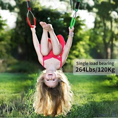 Hanging Ninja Rings, Fitness Gymnastic Rings Backyard Playground Training Equ…