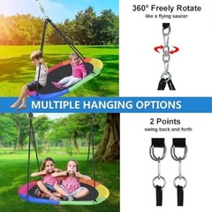 Columpio de árbol con forma de platillo de 43″ para niños, columpio de platillo.