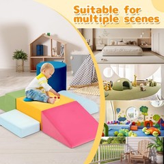 Toddler Climbing Toys Indoor, 7-Piece Colourful Foam Climbing Blocks, Soft Pl…