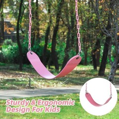 Pink Swing Seat – Heavy Duty Chain Plastic Coated – Playground Swing Set Acce…