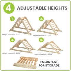 Learn ‘N Climb Foldable Wooden Climbing Triangle, Wood Climbing Gym for Toddlers