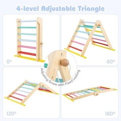 7-in-1 Climbing Triangle Set for Toddlers – Foldable Montessori Gym, Adjustable