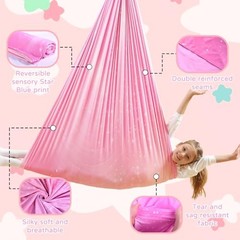Sensory Swing for Kids Indoor & Outdoor Double Layer Therapy Cuddle Pink