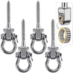4 Pack Heavy Duty Stainless Steel Swing Hangers with Bearings for Porch Patio