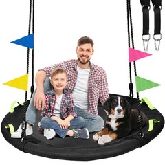 48 inch Tree Swing, Larger Saucer Flying Swing for Whole Family, 900lbs Weigh…