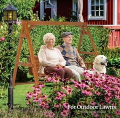VINGLI Heavy Duty 660 LBS Wooden Porch Swing Bench A-Frame – Brown