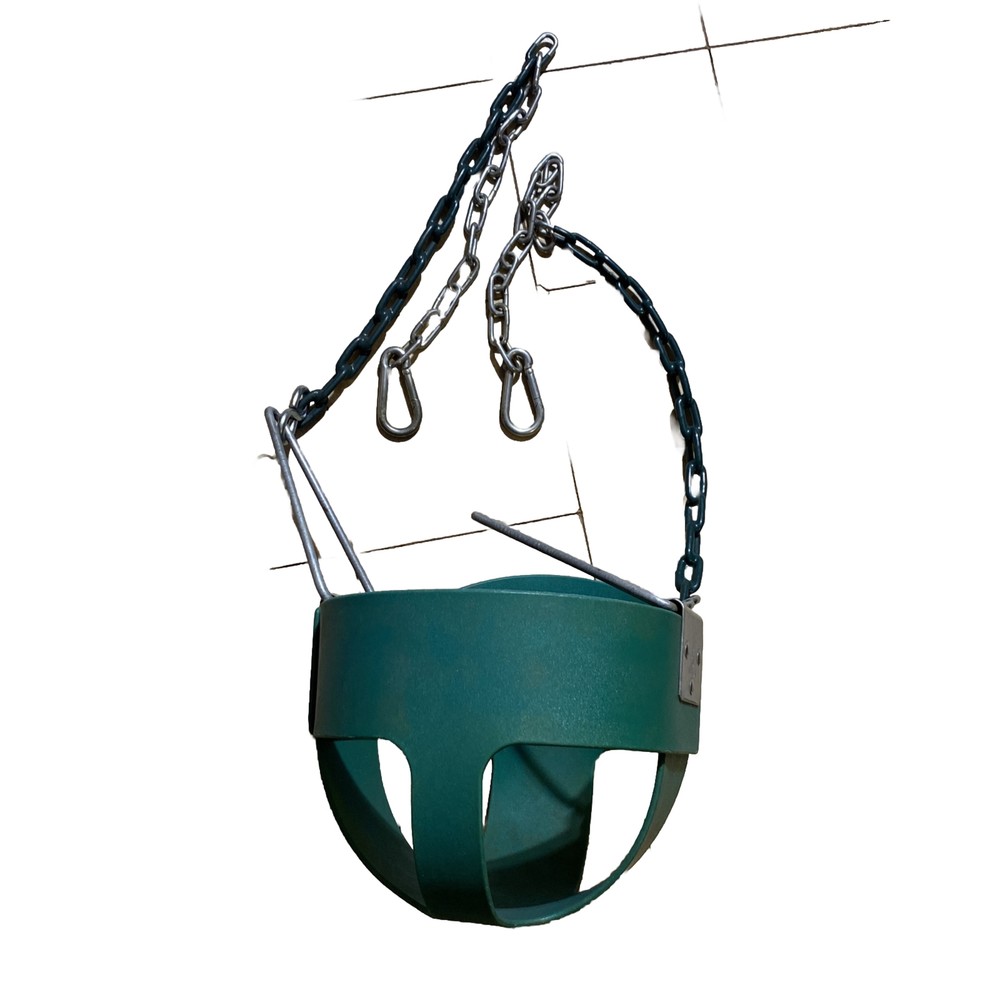 High Back Full Bucket Swing with Coated Chain – Heavy Duty Professional Swing