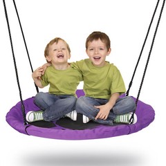 40″ Waterproof Saucer Tree Swing Set Outdoor Round Swing for Children Purple
