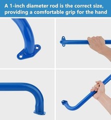17 Inch Monkey Bars Heavy Duty Metal Playground Handles,Blue 6 Pack Blue-6pcs