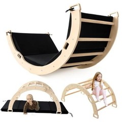 Kids Climber Arch Rocker with Cushion, Montessori Climber Climbing Toys | Arch